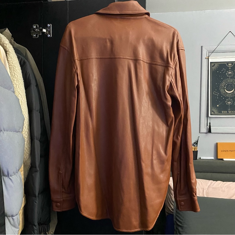 Abercrombie & Fitch Faux Vegan Leather Button Up Jacket - Picture 9 of 10